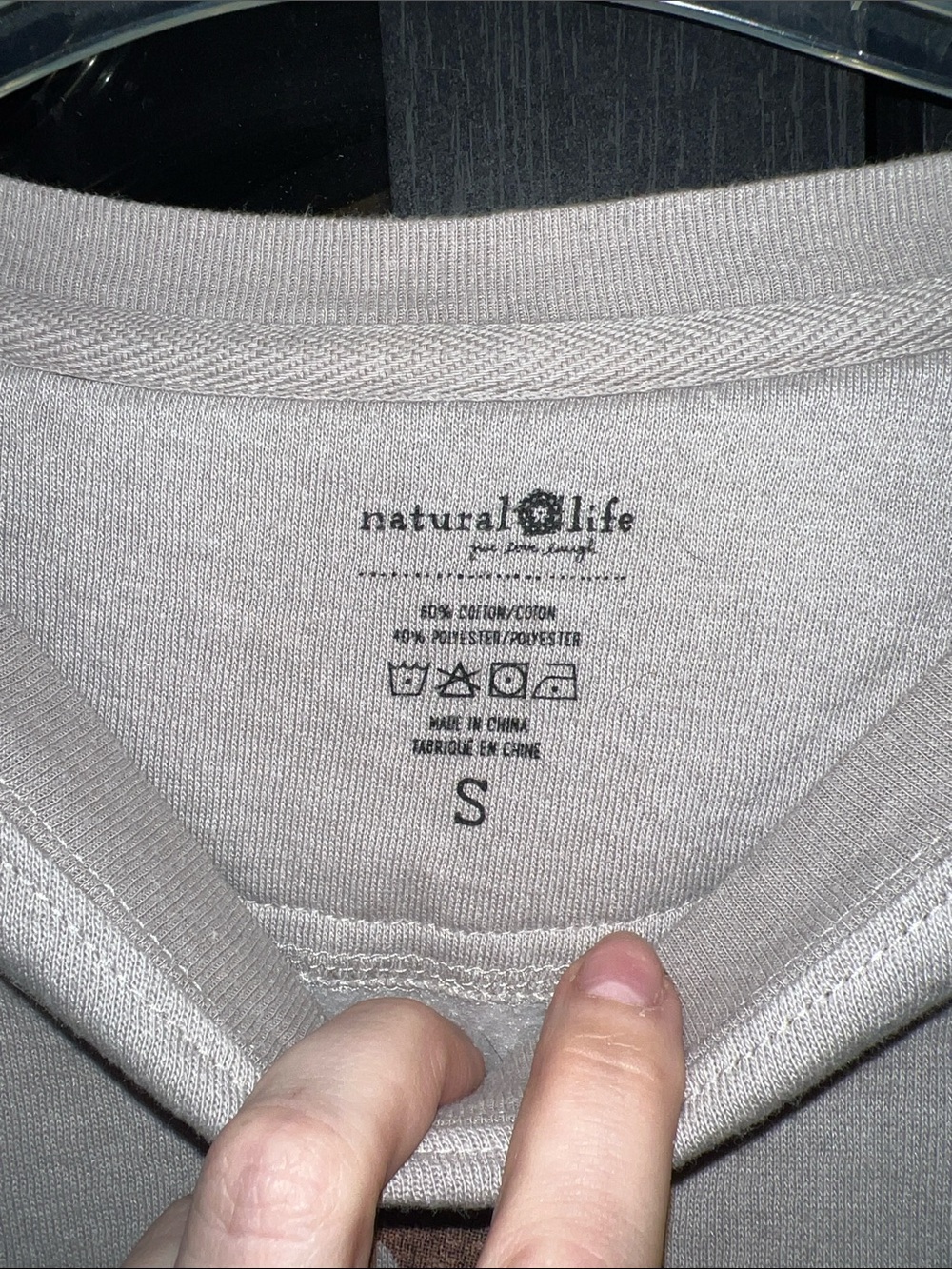 NATURAL LIFE Neutral Crewneck Tee - Light Taupe S EUC - Picture 4 of 13